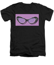 Retro Glasses Funky Pop Purple - Men's V-Neck T-Shirt