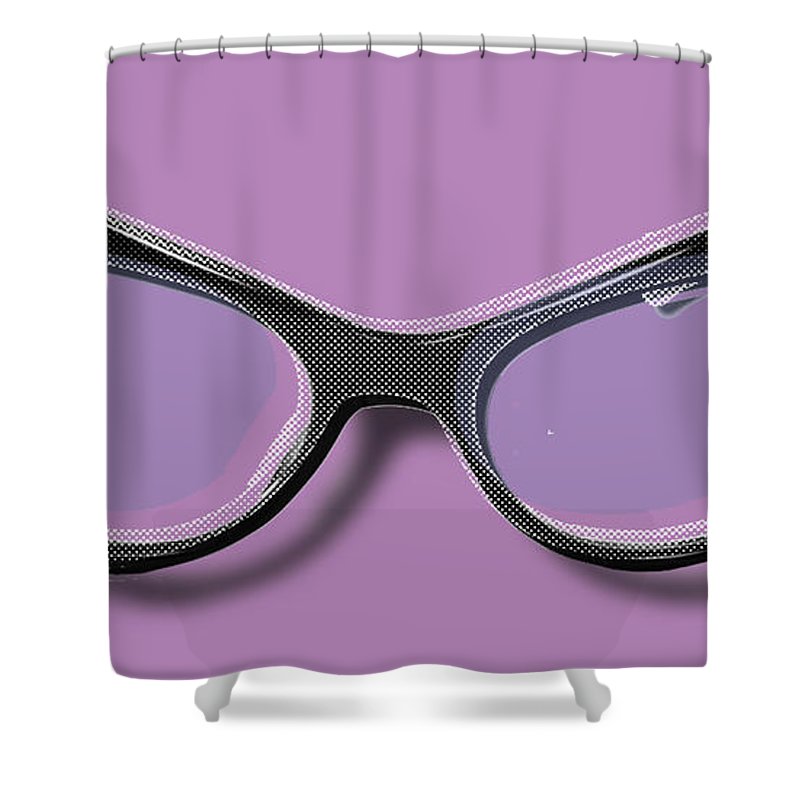 Retro Glasses Funky Pop Purple - Shower Curtain