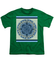 Rubino Blue Green Floral - Youth T-Shirt Youth T-Shirt Pixels Kelly Green Small 