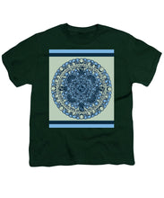 Rubino Blue Green Floral - Youth T-Shirt Youth T-Shirt Pixels Hunter Green Small 