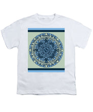 Rubino Blue Green Floral - Youth T-Shirt Youth T-Shirt Pixels White Small 