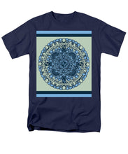 Rubino Blue Green Floral - Men's T-Shirt  (Regular Fit) Men's T-Shirt (Regular Fit) Pixels Navy Small 