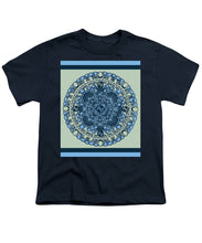 Rubino Blue Green Floral - Youth T-Shirt Youth T-Shirt Pixels Navy Small 