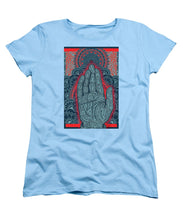 Rubino Blue Zen Namaste Hand - Women's T-Shirt (Standard Fit) Women's T-Shirt (Standard Fit) Pixels Light Blue Small 