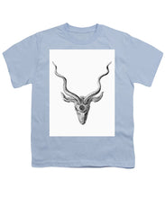 Rubino Buck Horns - Youth T-Shirt Youth T-Shirt Pixels Light Blue Small 