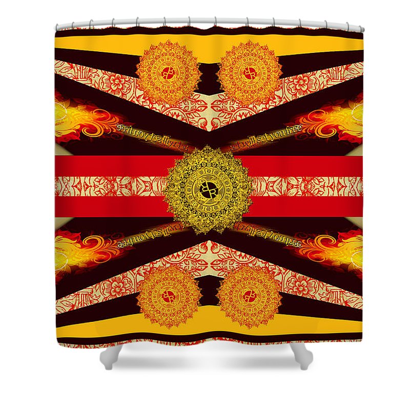 Rubino Flag - Shower Curtain Shower Curtain Pixels 71