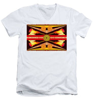 Rubino Flag - Men's V-Neck T-Shirt Men's V-Neck T-Shirt Pixels White Small 