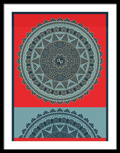 Rubino Indian Mandala - Framed Print Framed Print Pixels 22.500" x 30.000" Black White