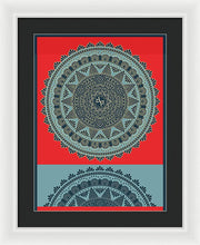 Rubino Indian Mandala - Framed Print Framed Print Pixels 15.000" x 20.000" White Black