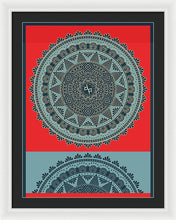 Rubino Indian Mandala - Framed Print Framed Print Pixels 22.500" x 30.000" White Black