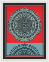 Rubino Indian Mandala - Framed Print Framed Print Pixels 27.000" x 36.000" White Black