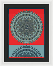 Rubino Indian Mandala - Framed Print Framed Print Pixels 18.000" x 24.000" White Black