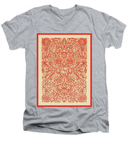 Rubino Red Floral - Men's V-Neck T-Shirt