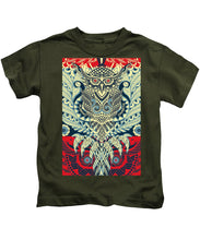 Rubino Zen Owl Blue - Kids T-Shirt Kids T-Shirt Pixels Military Green Small 