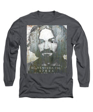 Silver Charles Manson Mug Shot 1969 Vertical  - Long Sleeve T-Shirt