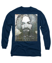 Silver Charles Manson Mug Shot 1969 Vertical  - Long Sleeve T-Shirt