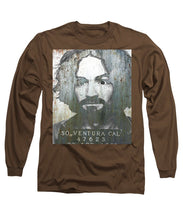 Silver Charles Manson Mug Shot 1969 Vertical  - Long Sleeve T-Shirt