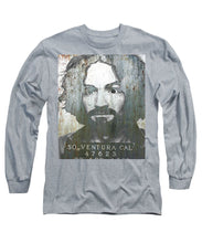 Silver Charles Manson Mug Shot 1969 Vertical  - Long Sleeve T-Shirt