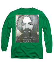 Silver Charles Manson Mug Shot 1969 Vertical  - Long Sleeve T-Shirt