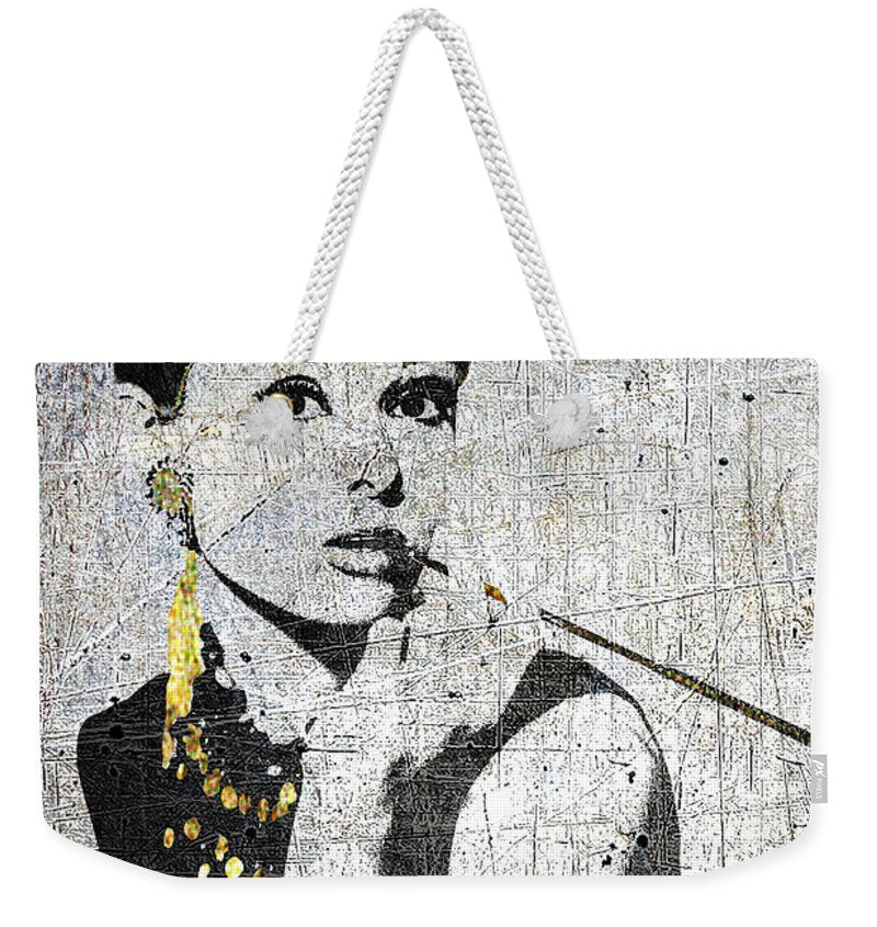 Audrey Hepburn Holly Golightly BREAKFAST AT TIFFANYS Tote Bag by