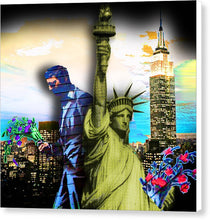 The Statue Of Liberty And A Banksy Pass In The Night - Canvas Print