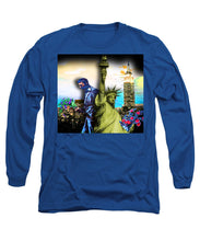 The Statue Of Liberty And A Banksy Pass In The Night - Long Sleeve T-Shirt