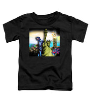 The Statue Of Liberty And A Banksy Pass In The Night - Toddler T-Shirt