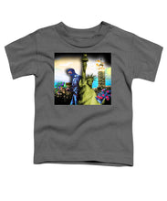 The Statue Of Liberty And A Banksy Pass In The Night - Toddler T-Shirt