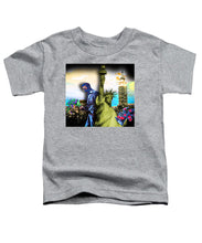 The Statue Of Liberty And A Banksy Pass In The Night - Toddler T-Shirt