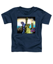 The Statue Of Liberty And A Banksy Pass In The Night - Toddler T-Shirt