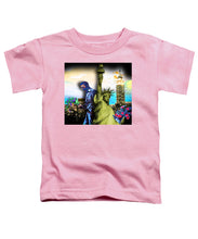 The Statue Of Liberty And A Banksy Pass In The Night - Toddler T-Shirt