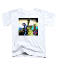 The Statue Of Liberty And A Banksy Pass In The Night - Toddler T-Shirt