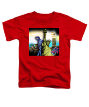 The Statue Of Liberty And A Banksy Pass In The Night - Toddler T-Shirt