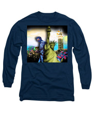 The Statue Of Liberty And A Banksy Pass In The Night - Long Sleeve T-Shirt