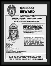 Unabomber Ted Kaczynski Wanted Poster 1 - Framed Print