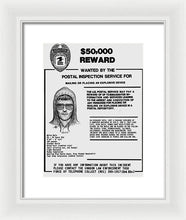 Unabomber Ted Kaczynski Wanted Poster 1 - Framed Print