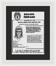 Unabomber Ted Kaczynski Wanted Poster 1 - Framed Print