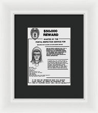 Unabomber Ted Kaczynski Wanted Poster 1 - Framed Print