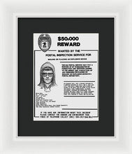 Unabomber Ted Kaczynski Wanted Poster 1 - Framed Print