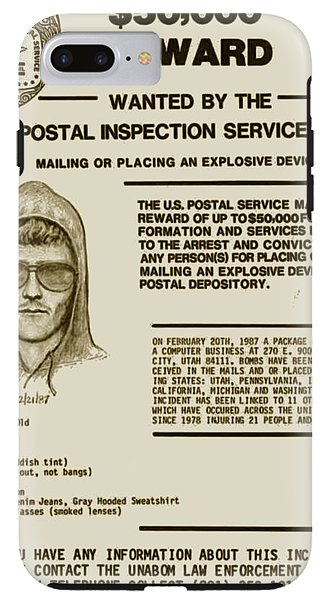 Unabomber Ted Kaczynski Wanted Poster 2 Phone Case Rubino