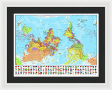 Upside Down Map Perspective - Framed Print