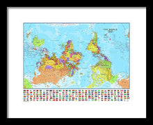 Upside Down Map Perspective - Framed Print