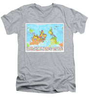 Upside Down Map Perspective - Men's V-Neck T-Shirt