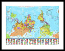 Upside Down Map Perspective - Framed Print