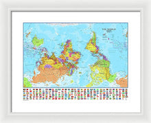 Upside Down Map Perspective - Framed Print