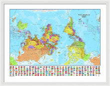 Upside Down Map Perspective - Framed Print