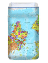 Upside Down Map Perspective - Duvet Cover