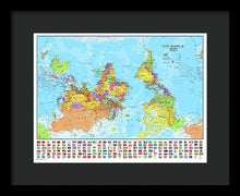 Upside Down Map Perspective - Framed Print