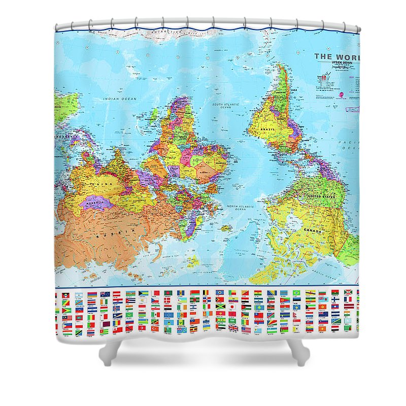 Upside Down Map Perspective - Shower Curtain