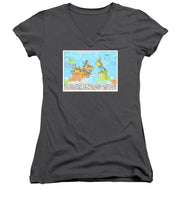 Upside Down Map Perspective - Women's V-Neck (Athletic Fit)